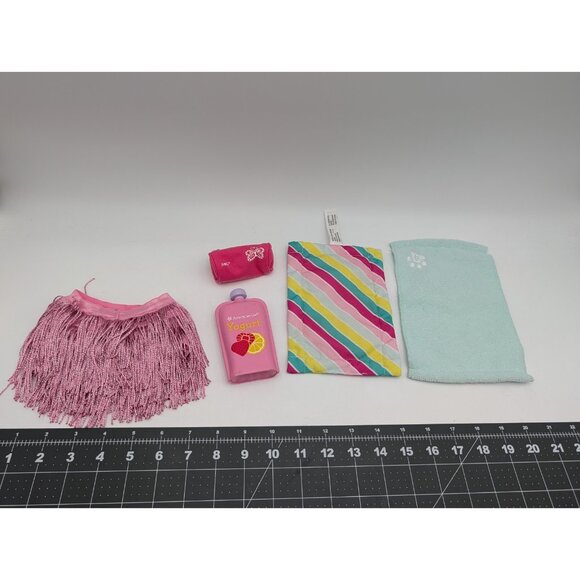 American Girl Doll Accessories Towel Mat Yogurt Duffle Bag Skirt Lot